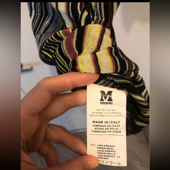 M Missoni knit turtleneck mini dress striped chevron - Picture 4 of 6